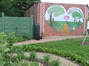 The beautiful mural by local artist Hannah Brown