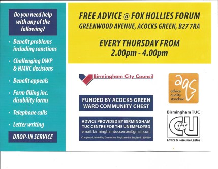 Fox Hollies Forum Free Advice with benefit & form filling